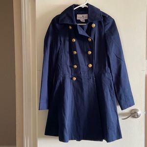 Modcloth Navy coat with gold buttons